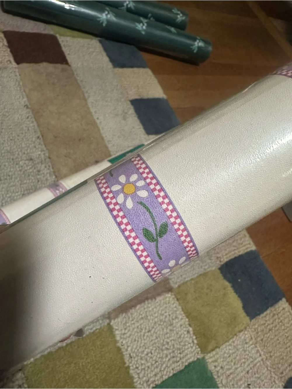 International Vintage Floral Checker Vinyl WallPaper stripes 4 rolls